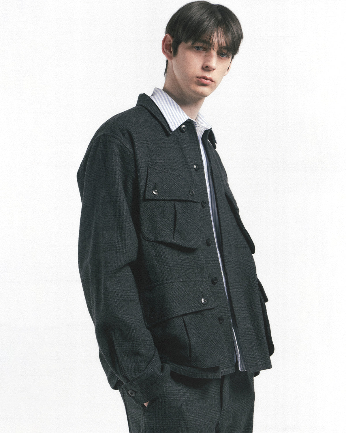 Eastlogue - Jungle Fatigue Jacket (Black & Grey Check) product image 3 | TRAB K-Fashion Australia