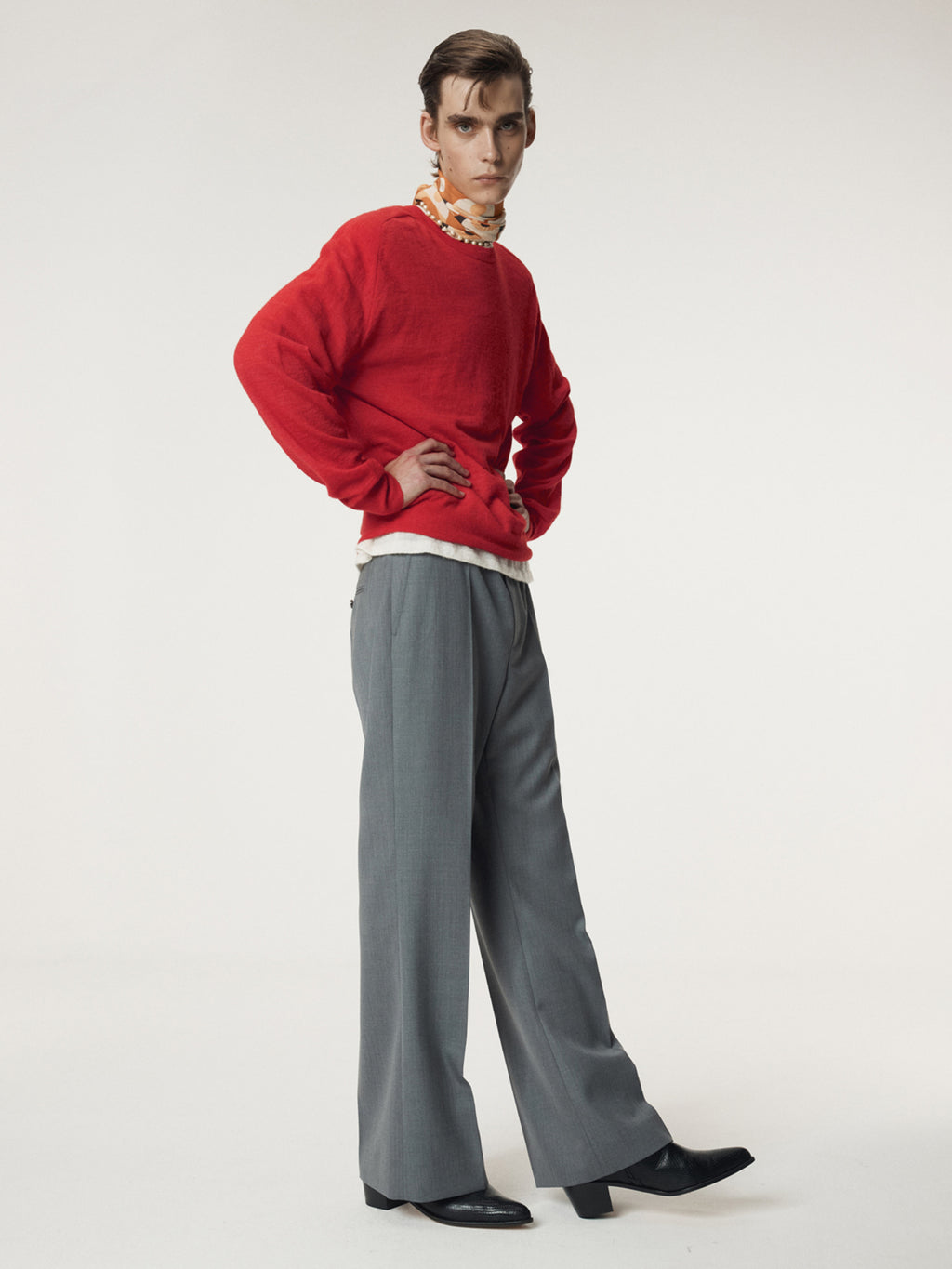 Recto - Rc Sheer Knit Top (Scarlet Red) product image 4 | TRAB K-Fashion Australia