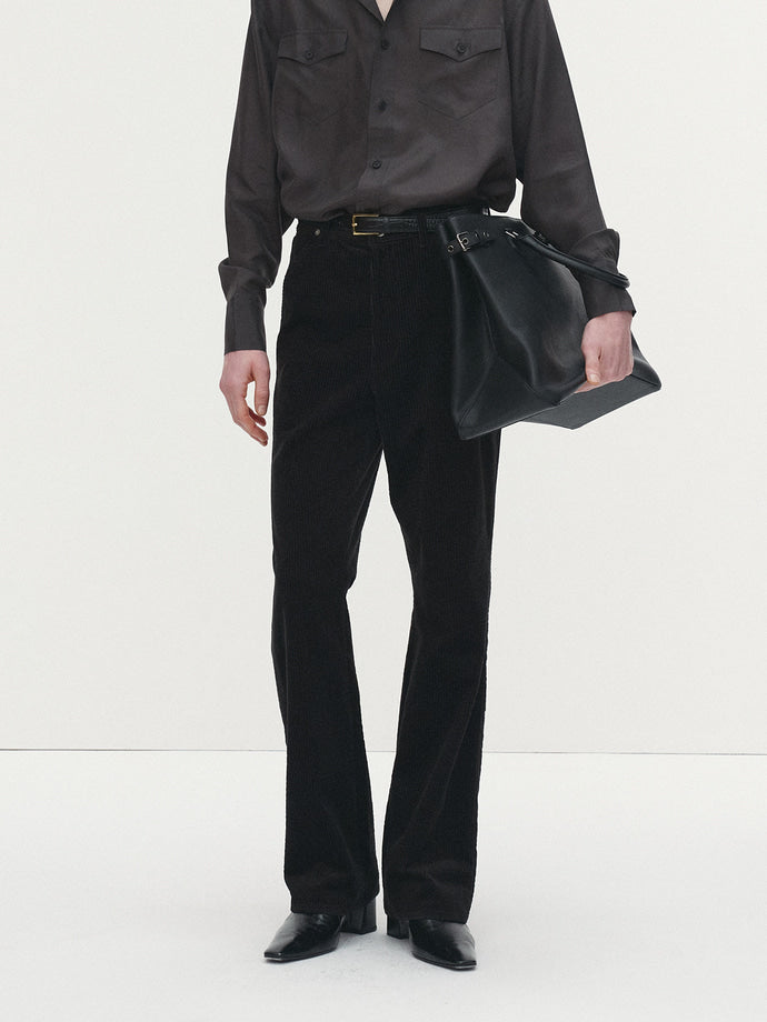 Tonywack - Velvet Corduroy Flared Pants (Japanese Fabric) (Black) product image 6 | TRAB K-Fashion Australia