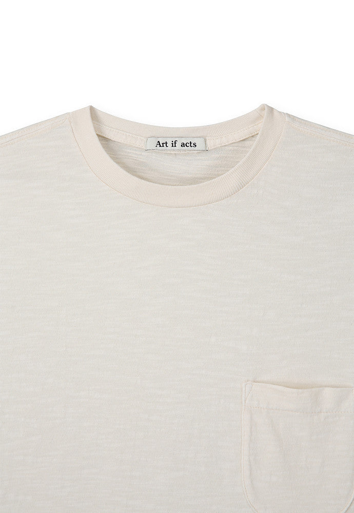 Art if acts - Garment Dyed Slub Pocket T-Shirt (Cream) product image 5 | TRAB K-Fashion Australia