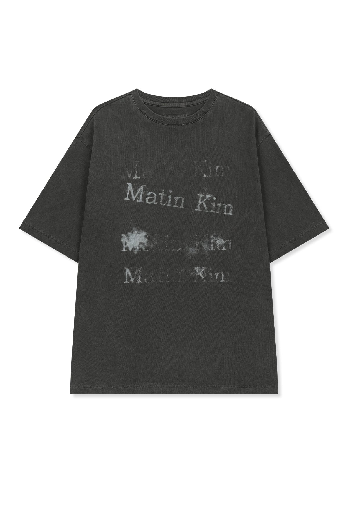 Matin Kim - [Pre-Order – Ships June 22] Pigment Graffiti Logo Top (Charcoal) product image 1 | TRAB K-Fashion Australia