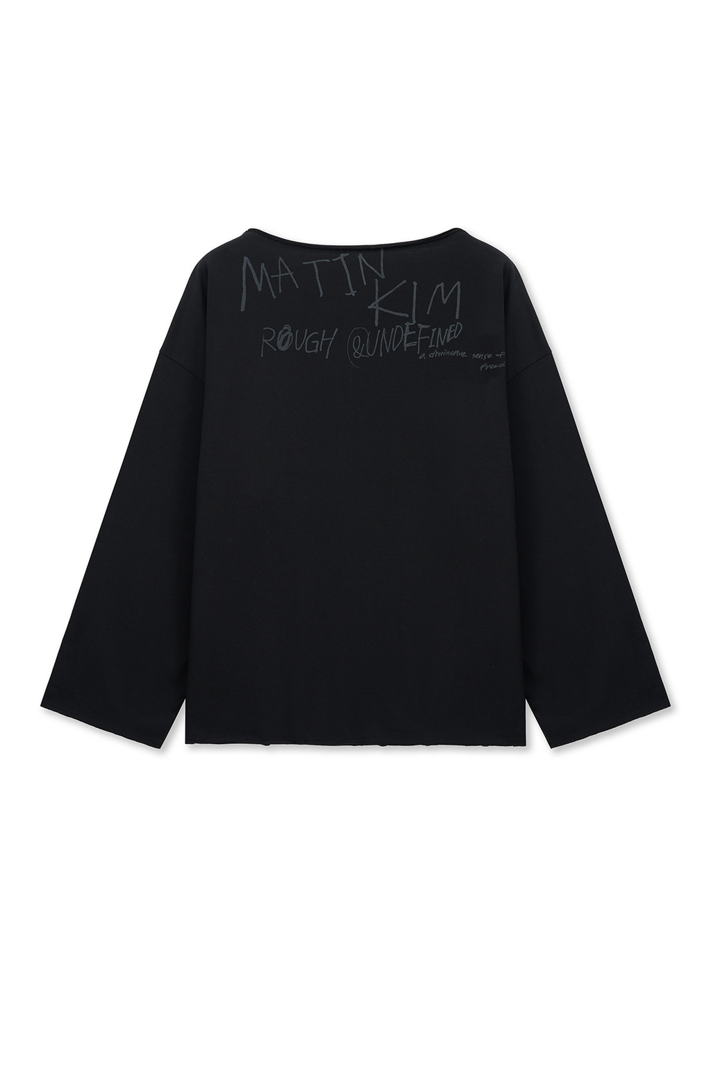 Matin Kim - Raw Hem Finished Boat Neck Top (Black) product image 10 | TRAB K-Fashion Australia