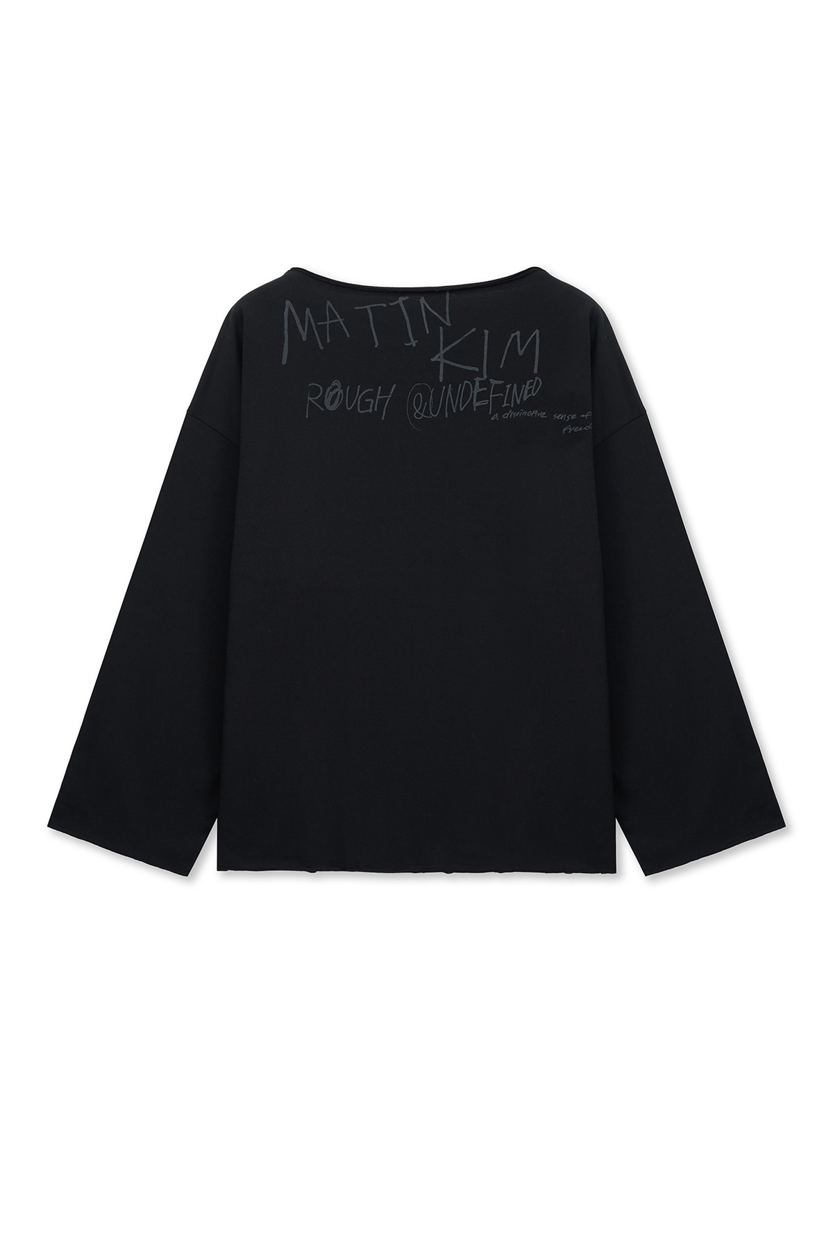 Matin Kim - Raw Hem Finished Boat Neck Top (Black) product image 10 | TRAB K-Fashion Australia