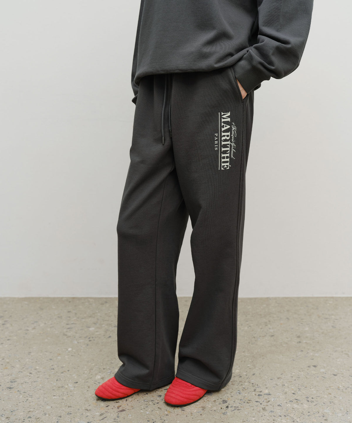 Marithe & Francois Girbaud - Marithe Logo Sweat Pants (Charcoal) product image 1 | TRAB K-Fashion Australia