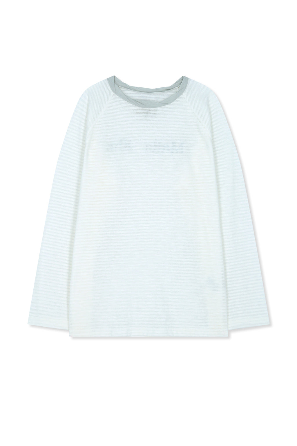 Matin Kim - Twist Boat Neck Stripe Logo Top (White) product image 1 | TRAB K-Fashion Australia