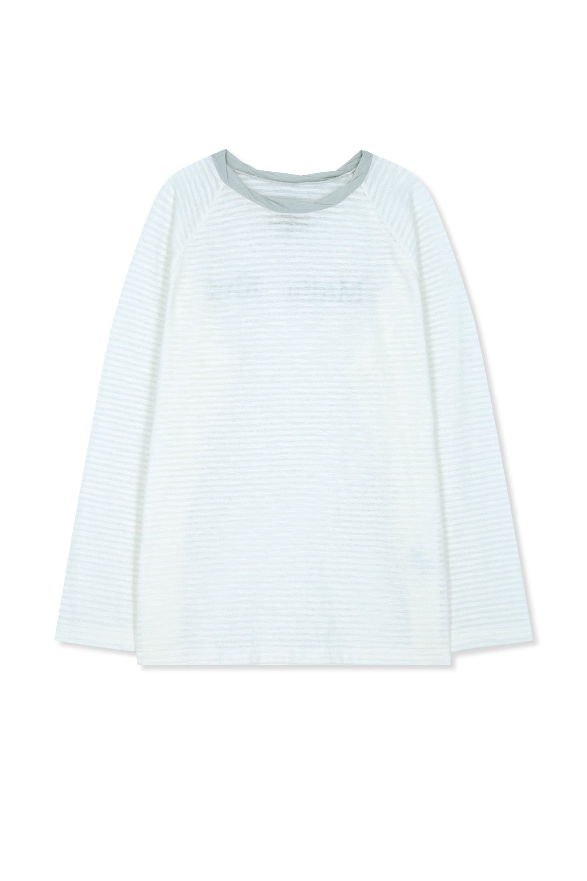 Matin Kim - Twist Boat Neck Stripe Logo Top (White) product image 1 | TRAB K-Fashion Australia