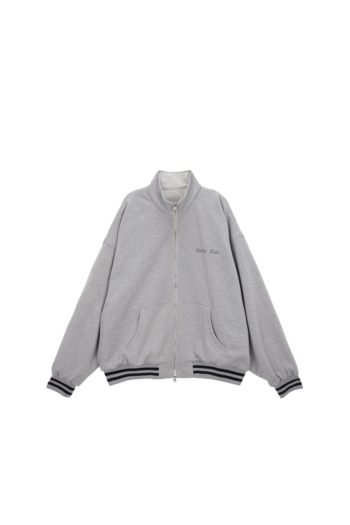Matin Kim - Reversible Coating Track Jumper (Grey) product image 5 | TRAB K-Fashion Australia