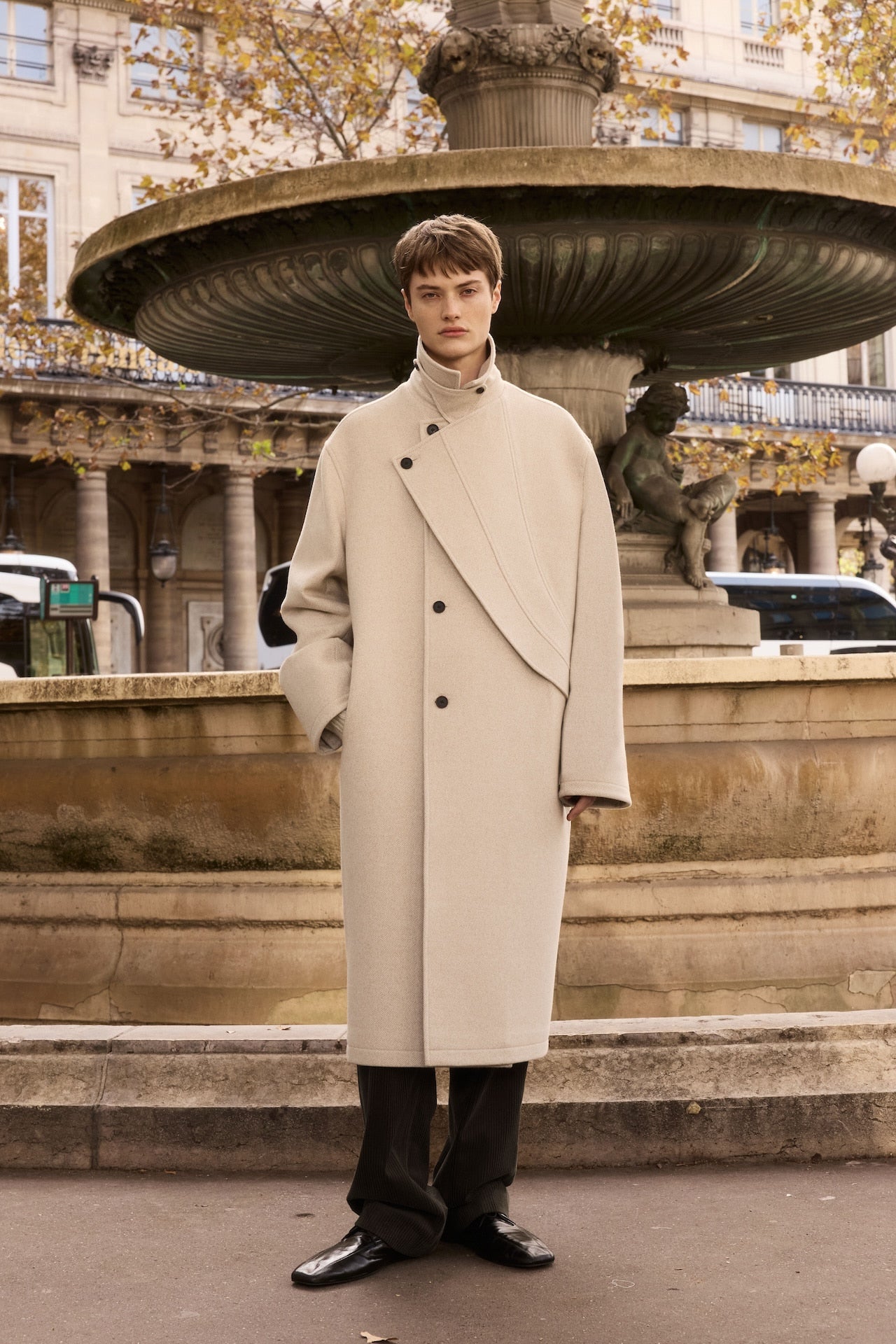 STU - Layered Lapel Coat In (Ivory) product image 5 | TRAB K-Fashion Australia