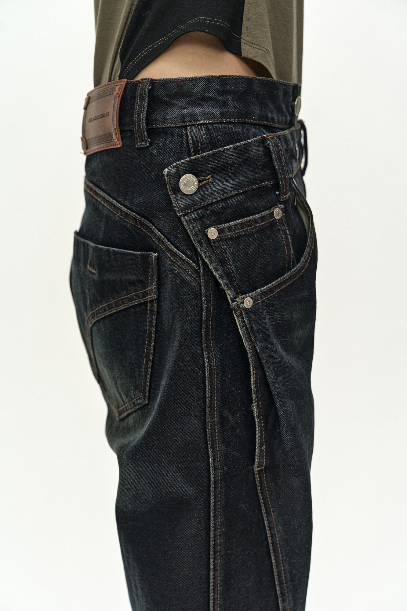 Andersson Bell - Twist Fold Coated Jeans (dark Blue) (Dark Blue) product image 6 | TRAB K-Fashion Australia
