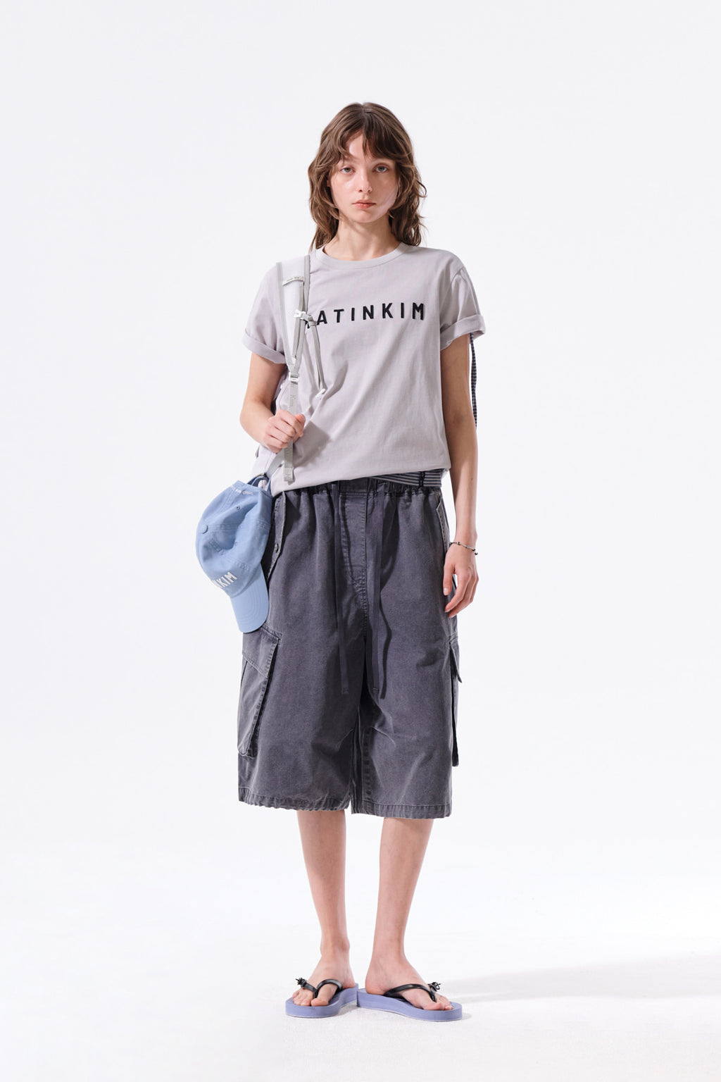 Matin Kim - Applique Felt Logo Top (Grey) product image 9 | TRAB K-Fashion Australia