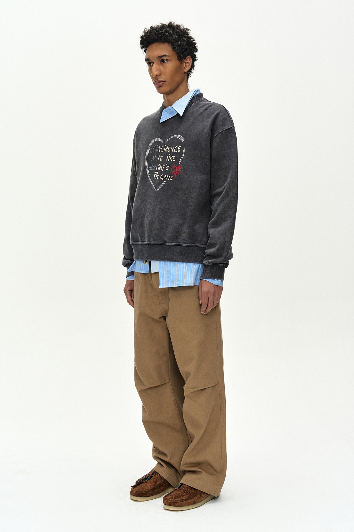 Andersson Bell - (essential) Unisex Heart Fix Sweatshirt (Charcoal) product image 4 | TRAB K-Fashion Australia