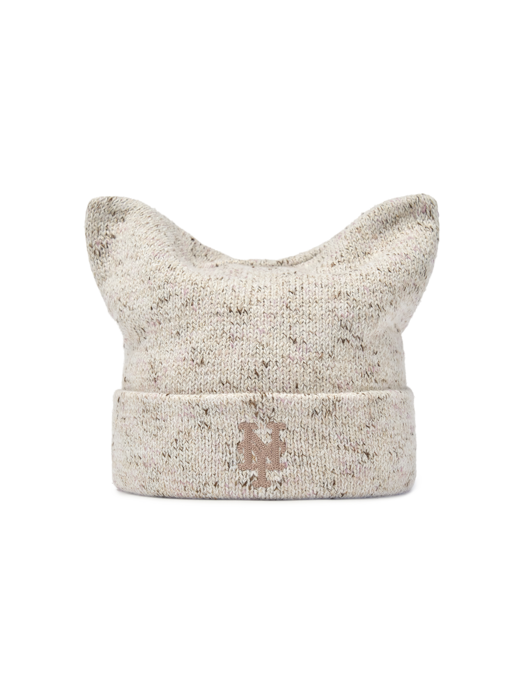 MLB Korea - MLB Loose Fit Melange Meow Beanie New York Mets (Cream) product image 1 | TRAB K-Fashion Australia