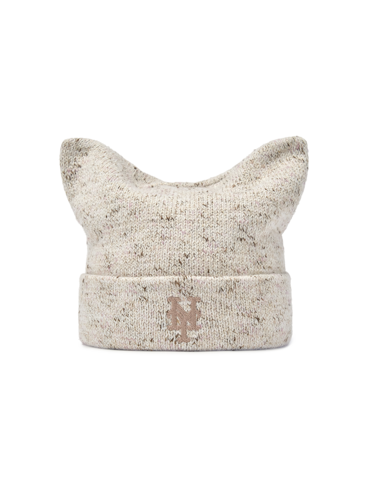 MLB Korea - MLB Loose Fit Melange Meow Beanie New York Mets (Cream) product image 1 | TRAB K-Fashion Australia