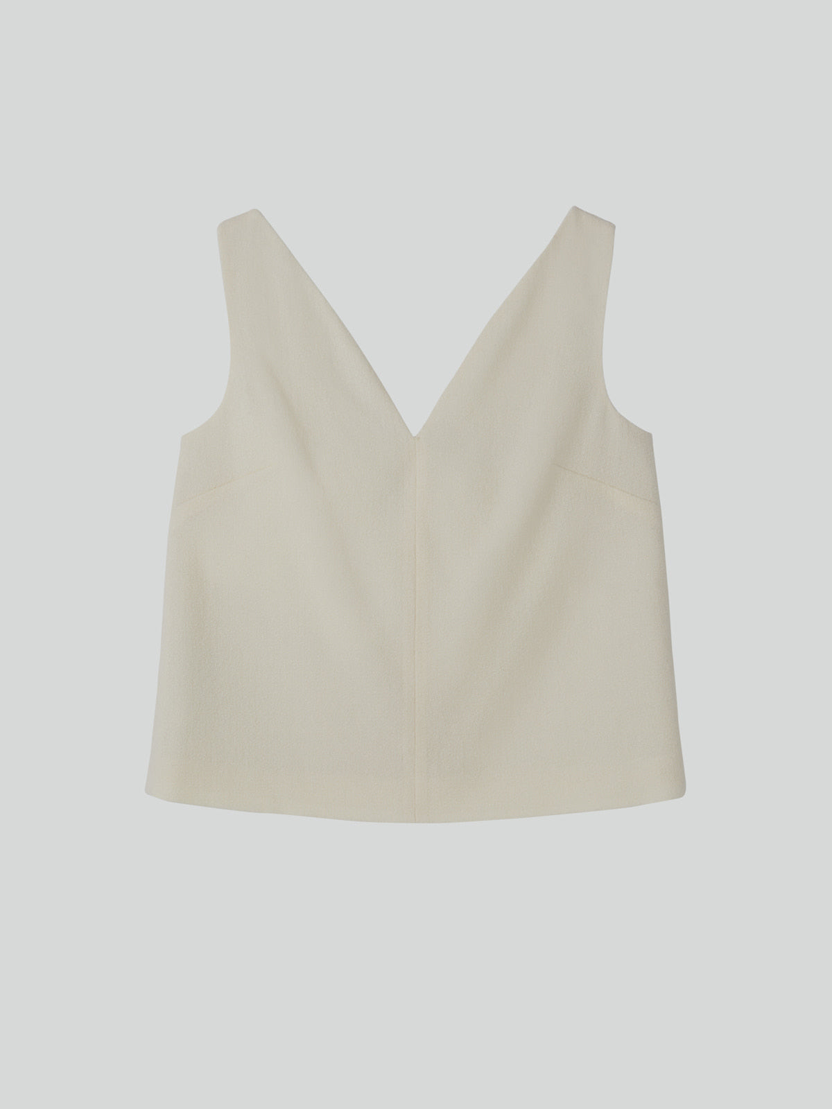 Recto - Wool Tweed V-Neck Top (Ivory) product image 10 | TRAB K-Fashion Australia