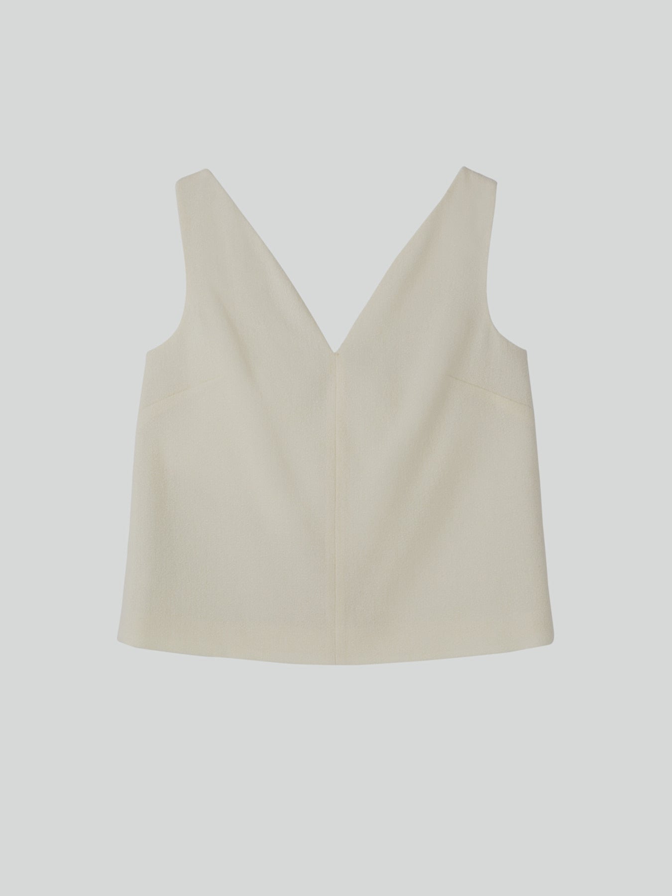 Recto - Wool Tweed V-Neck Top (Ivory) product image 10 | TRAB K-Fashion Australia