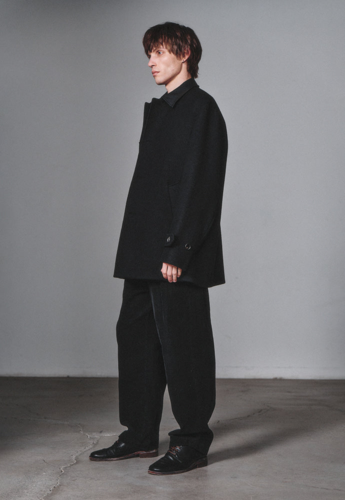 Art if acts - Leather Collar Casentino Half Coat (Black) product image 2 | TRAB K-Fashion Australia