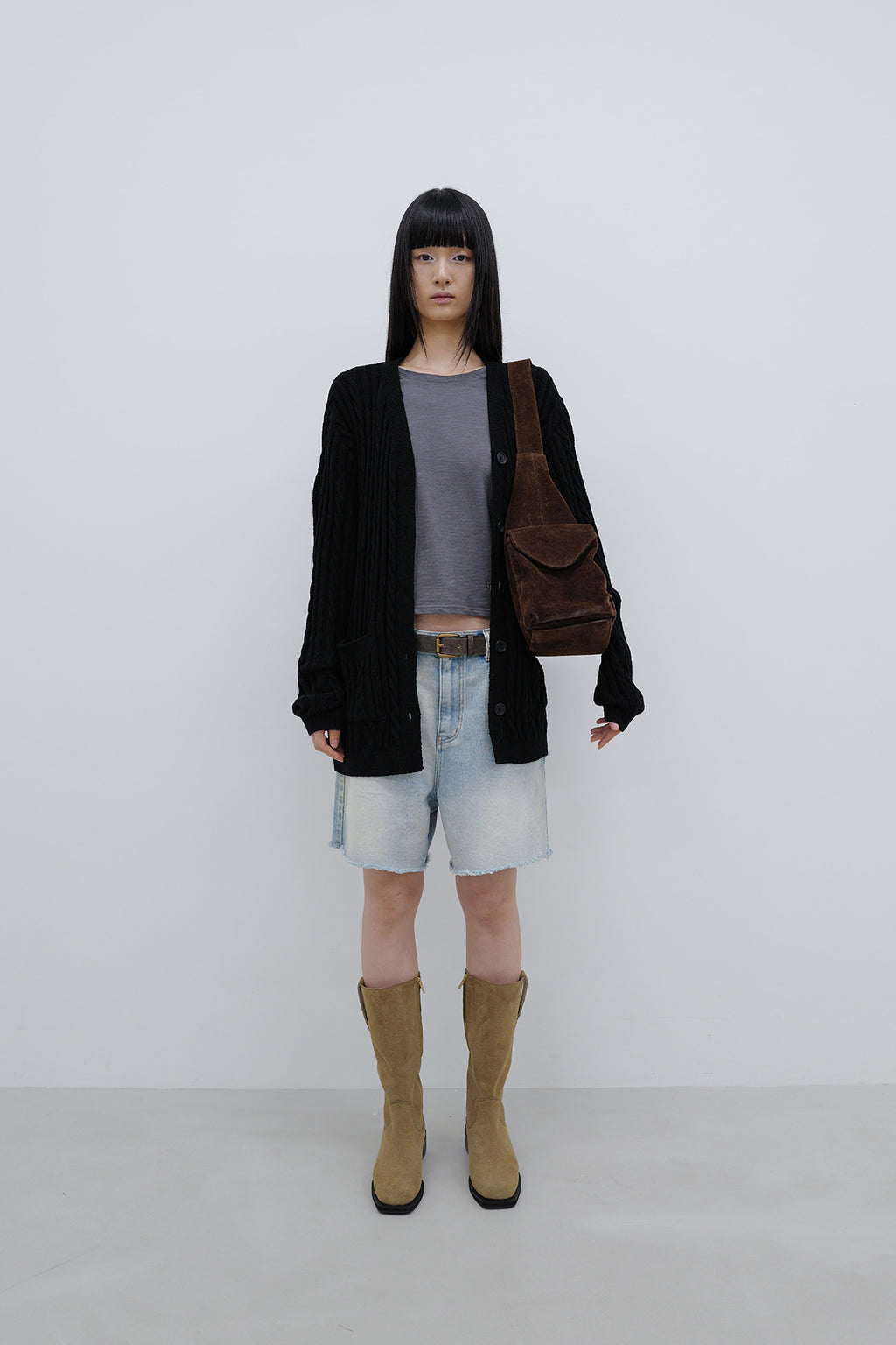 Deinet - Deinet Cable Cardigan (Black) product image 1 | TRAB K-Fashion Australia