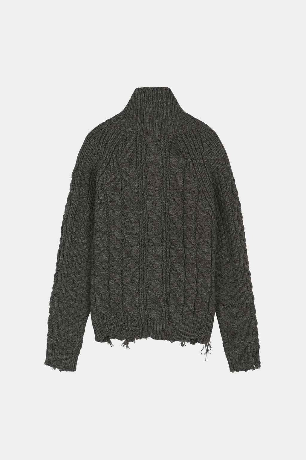 Andersson Bell - Fisherman Cable Zip-Up Sweater (Brown) product image 11 | TRAB K-Fashion Australia