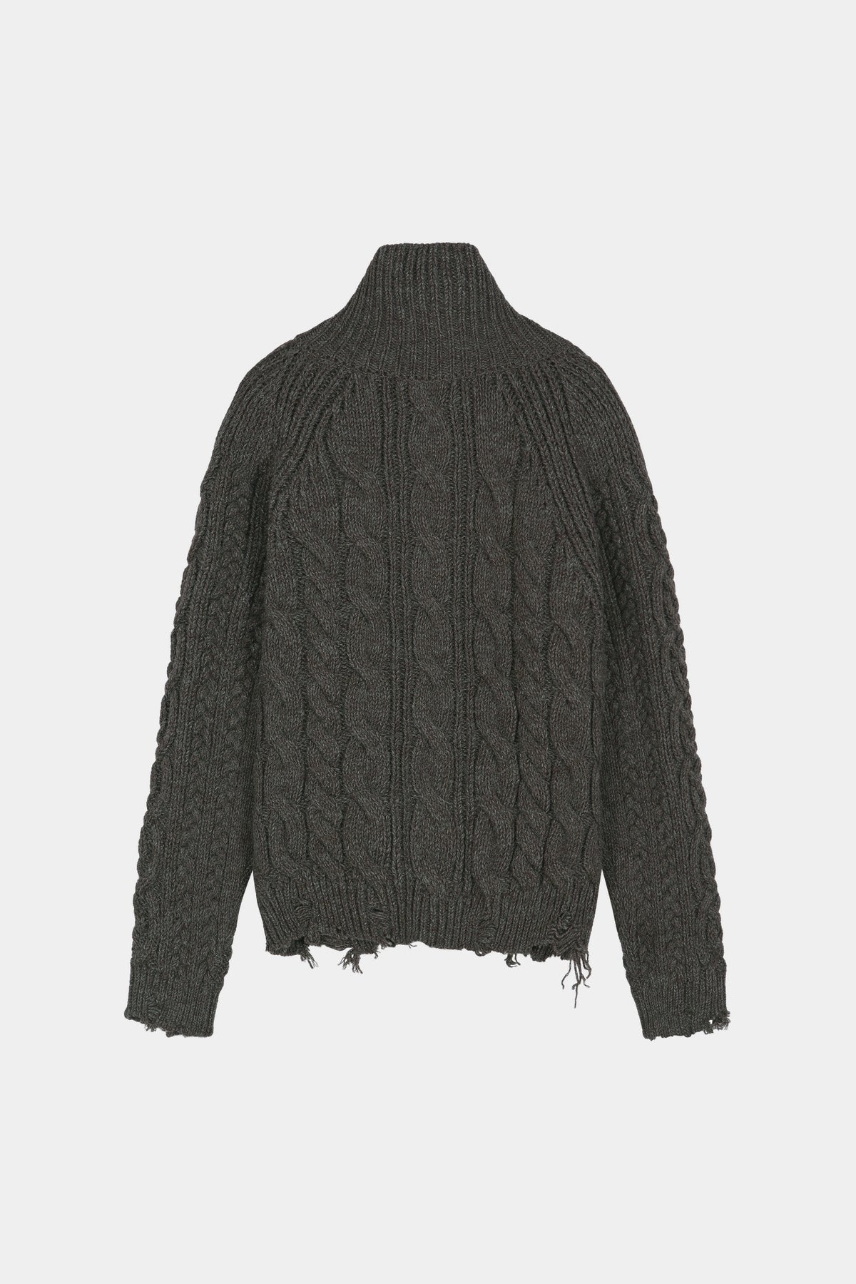 Andersson Bell - Fisherman Cable Zip-Up Sweater (Brown) product image 11 | TRAB K-Fashion Australia