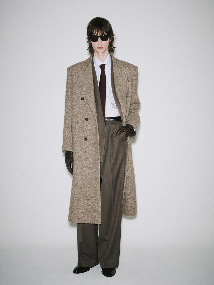 Tonywack - Textured Wool And Alpaca Double-Breasted Coat (Beige) product image 9 | TRAB K-Fashion Australia