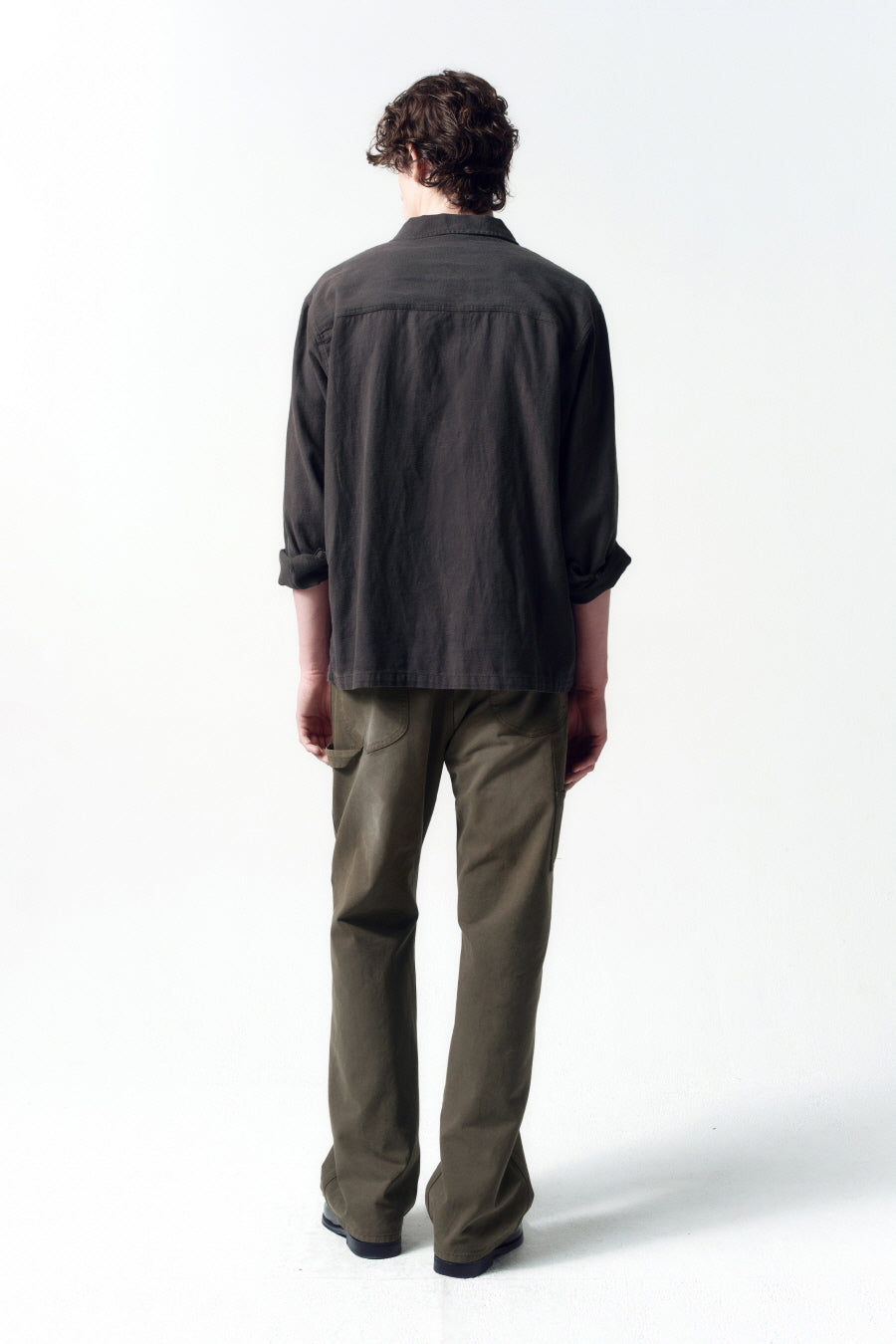Insilence - Garment-dyed Fatigue Shirt (Grey Brown) product image 4 | TRAB K-Fashion Australia