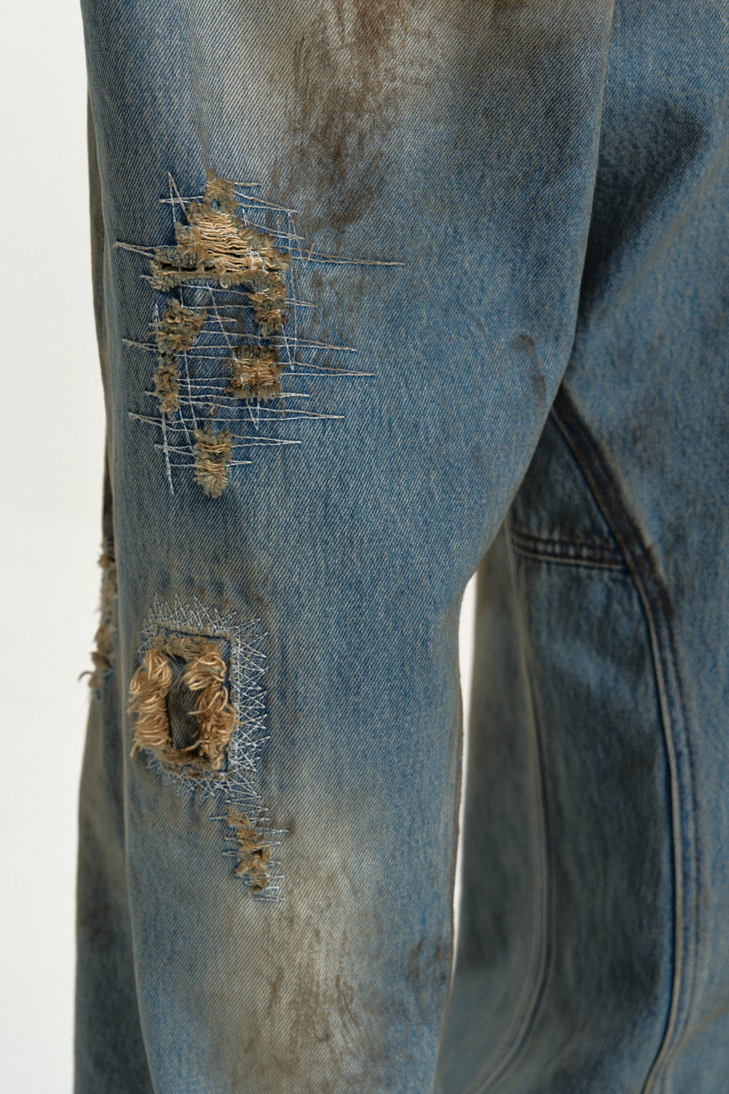 Andersson Bell - Unisex Destroyed Wide-Leg Jeans (Blue) product image 6 | TRAB K-Fashion Australia