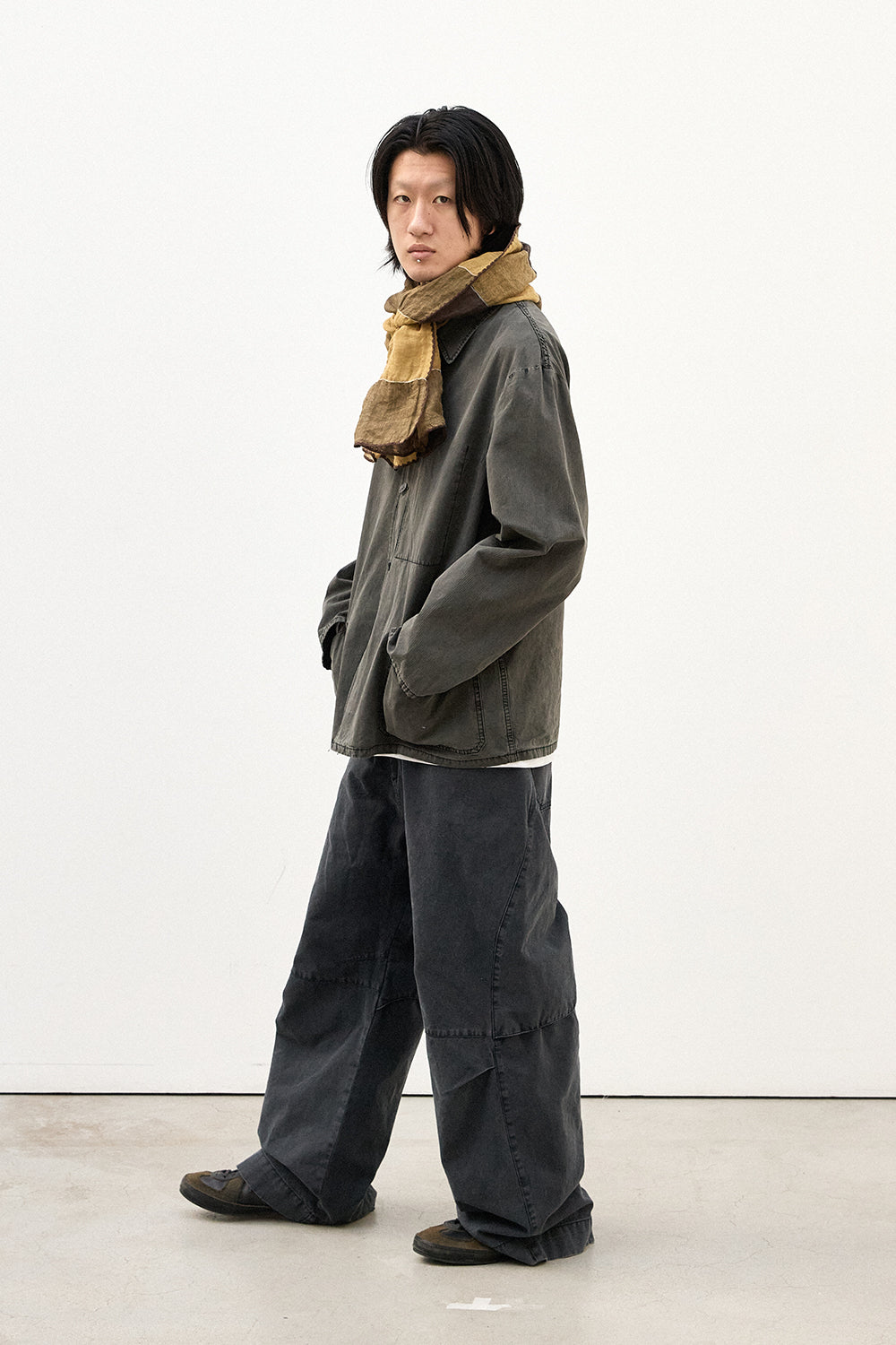 Hatchingroom - Check Scarf Linen (Brown/Yellow) product image 8 | TRAB K-Fashion Australia