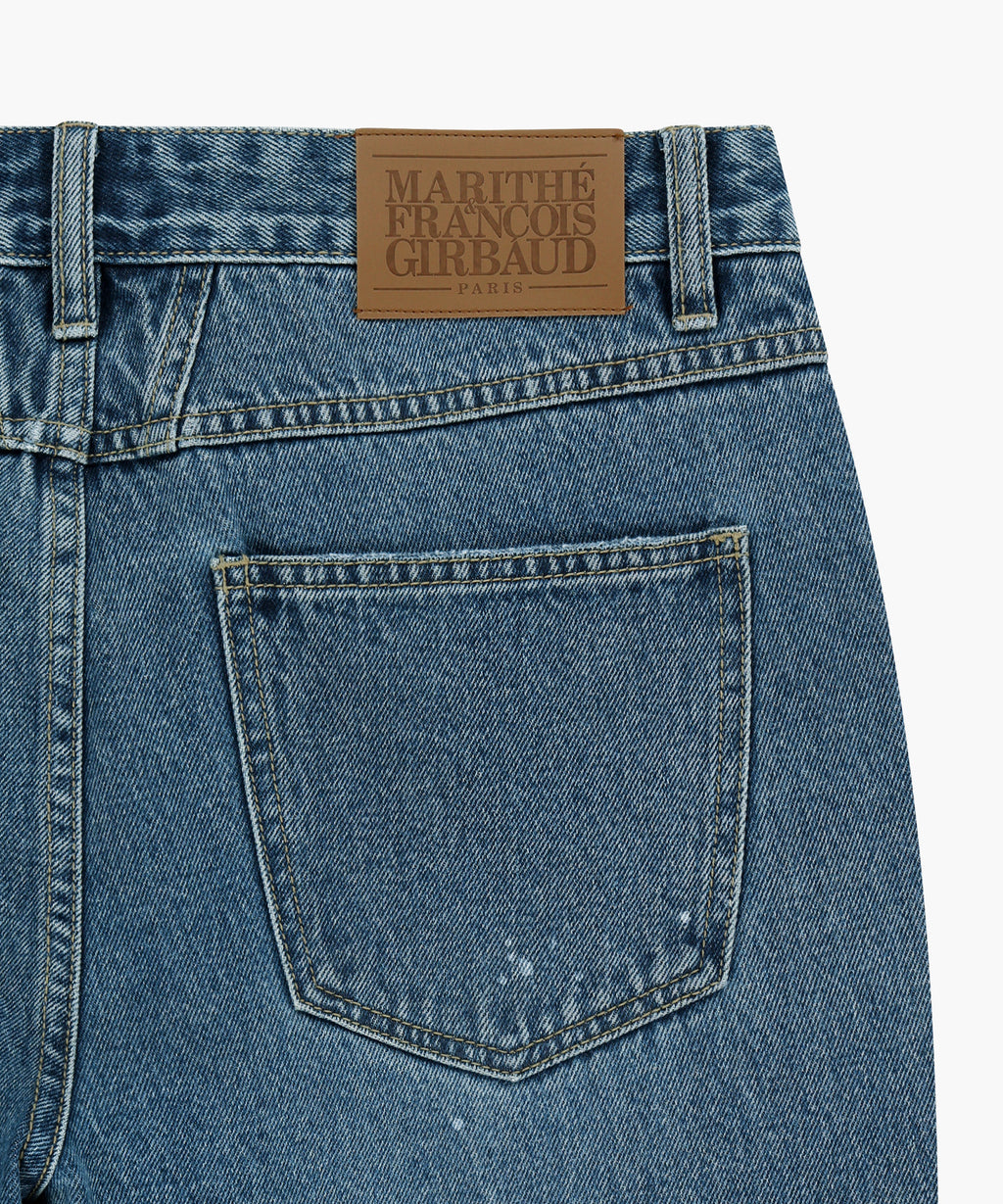 Marithe & Francois Girbaud - Semi-wide Painted Washed Denim Pants (Blue) product image 5 | TRAB K-Fashion Australia