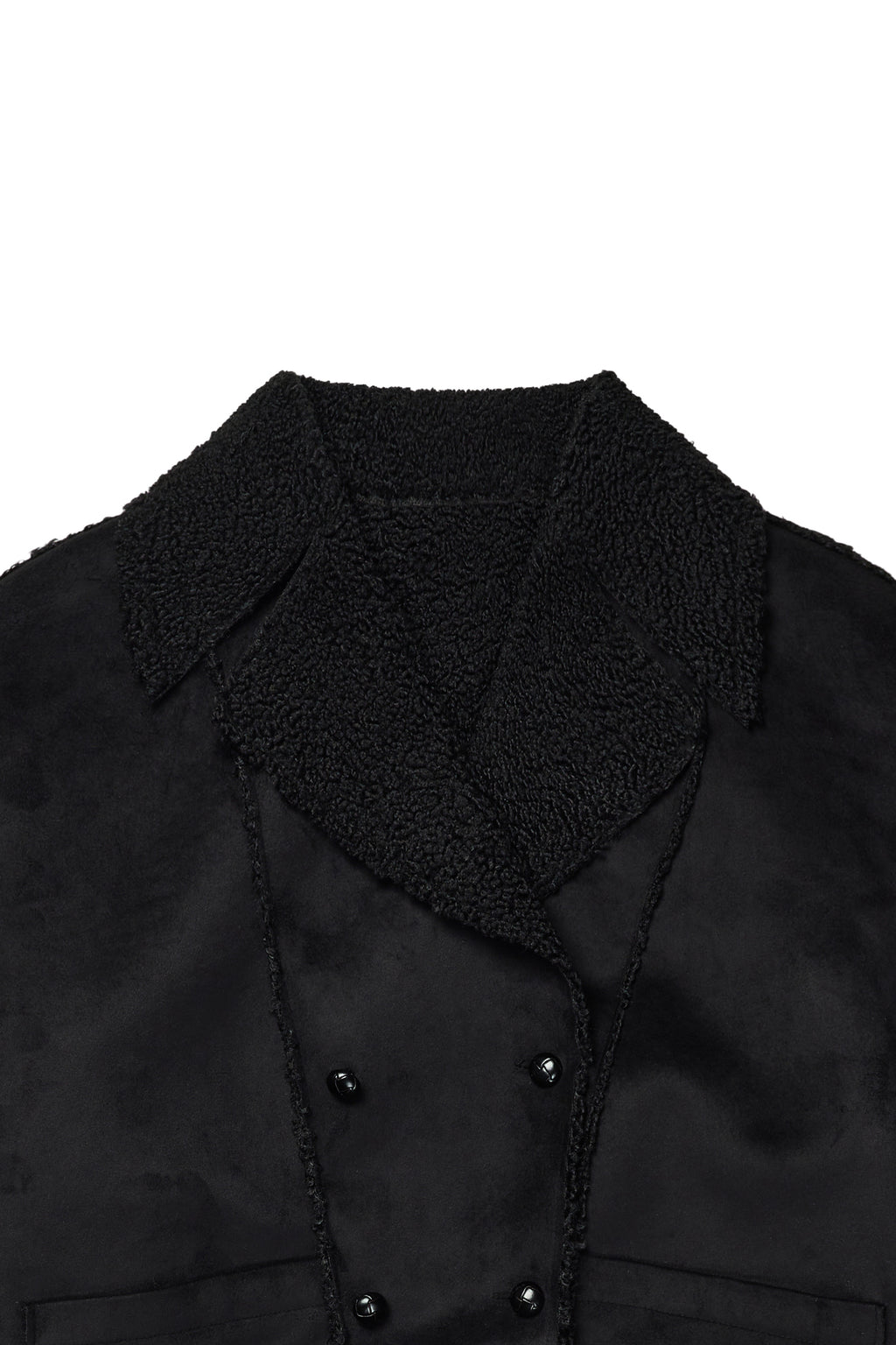 Deinet - Button Up Belted Shearling Jacket (Black) product image 17 | TRAB K-Fashion Australia