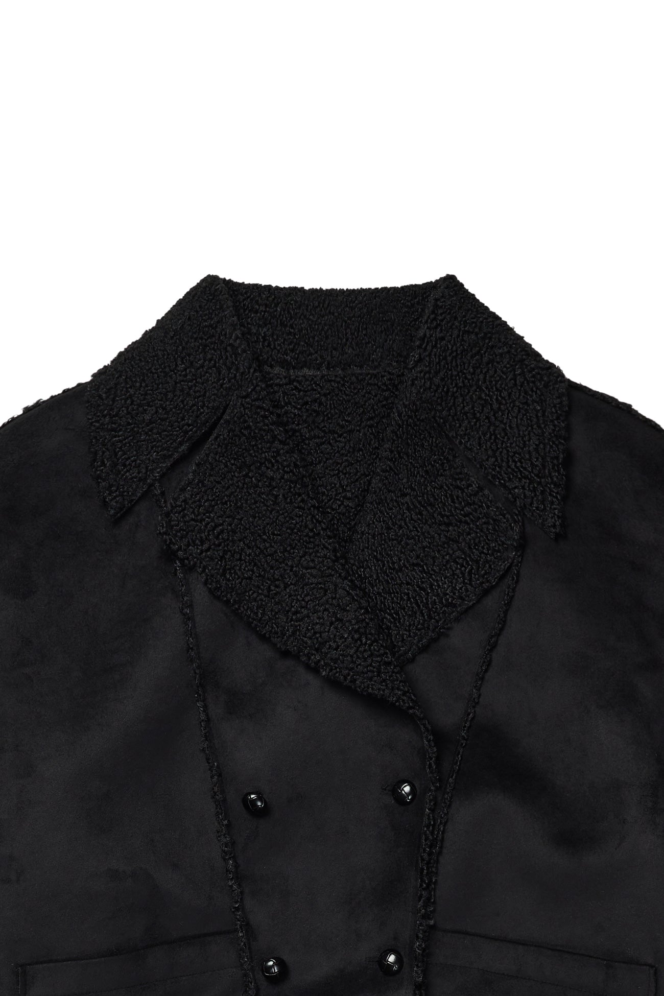 Deinet - Button Up Belted Shearling Jacket (Black) product image 17 | TRAB K-Fashion Australia
