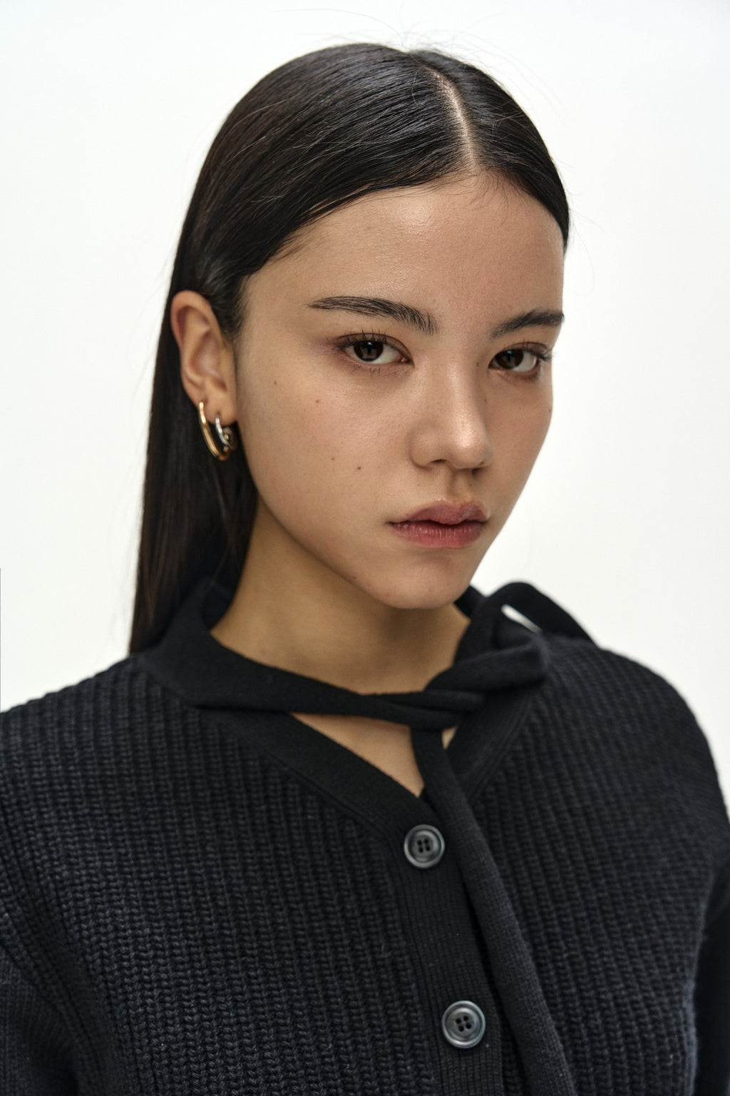 Andersson Bell - Scarf Tie Knit Cardigan (Black) product image 5 | TRAB K-Fashion Australia