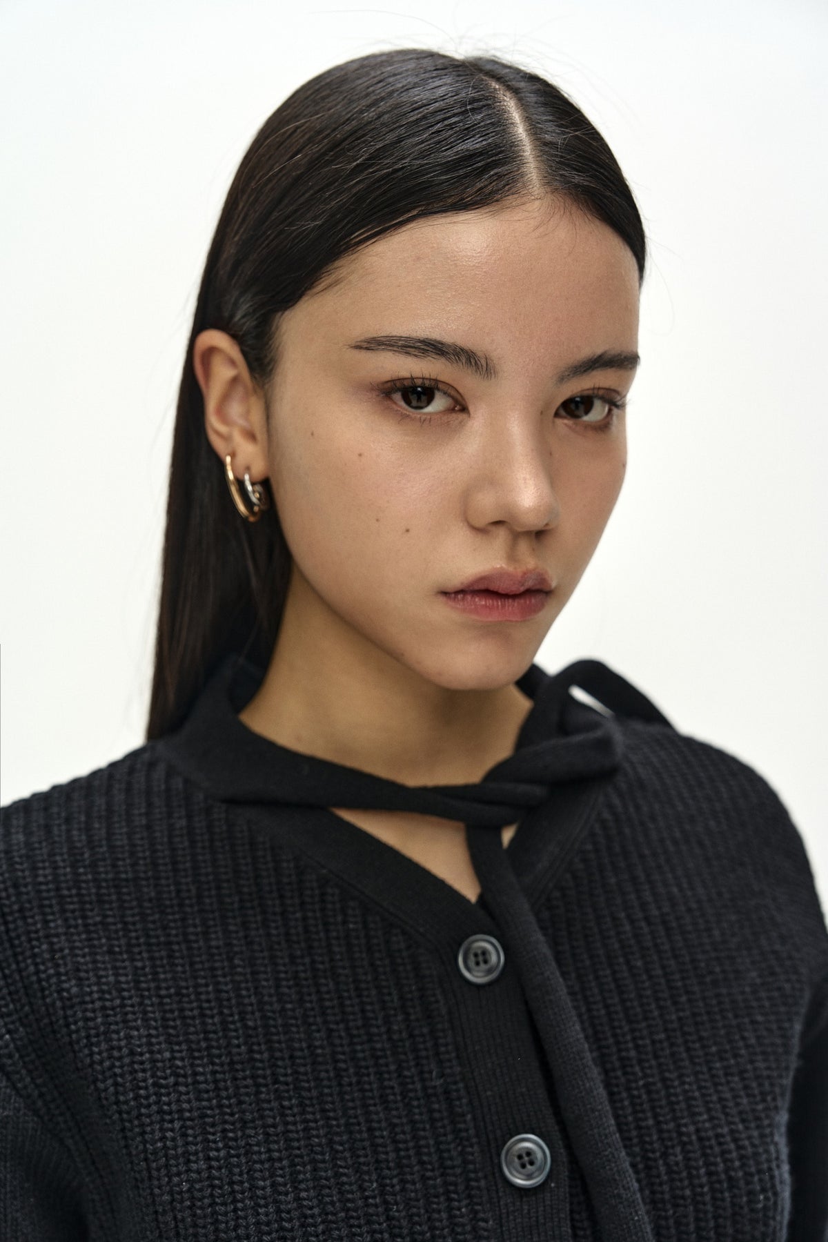 Andersson Bell - Scarf Tie Knit Cardigan (Black) product image 5 | TRAB K-Fashion Australia