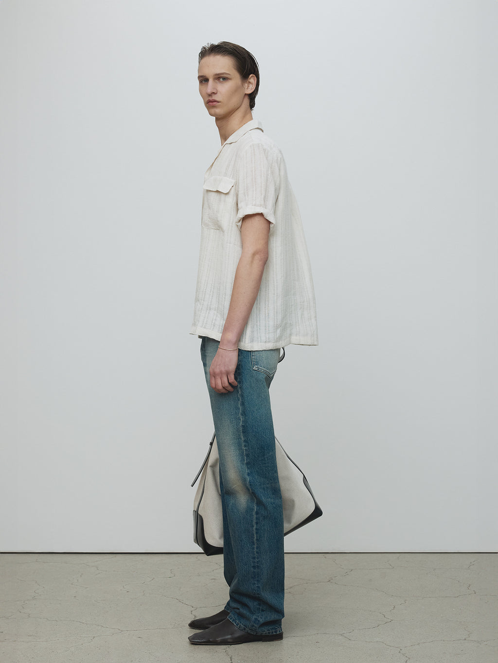 Tonywack - French Linen Croched Shirt (Light Beige) product image 2 | TRAB K-Fashion Australia