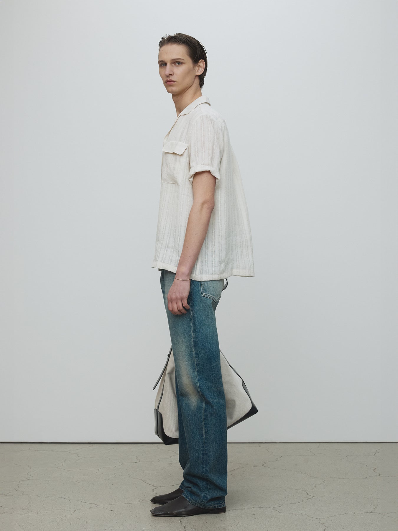 Tonywack - French Linen Croched Shirt (Light Beige) product image 2 | TRAB K-Fashion Australia