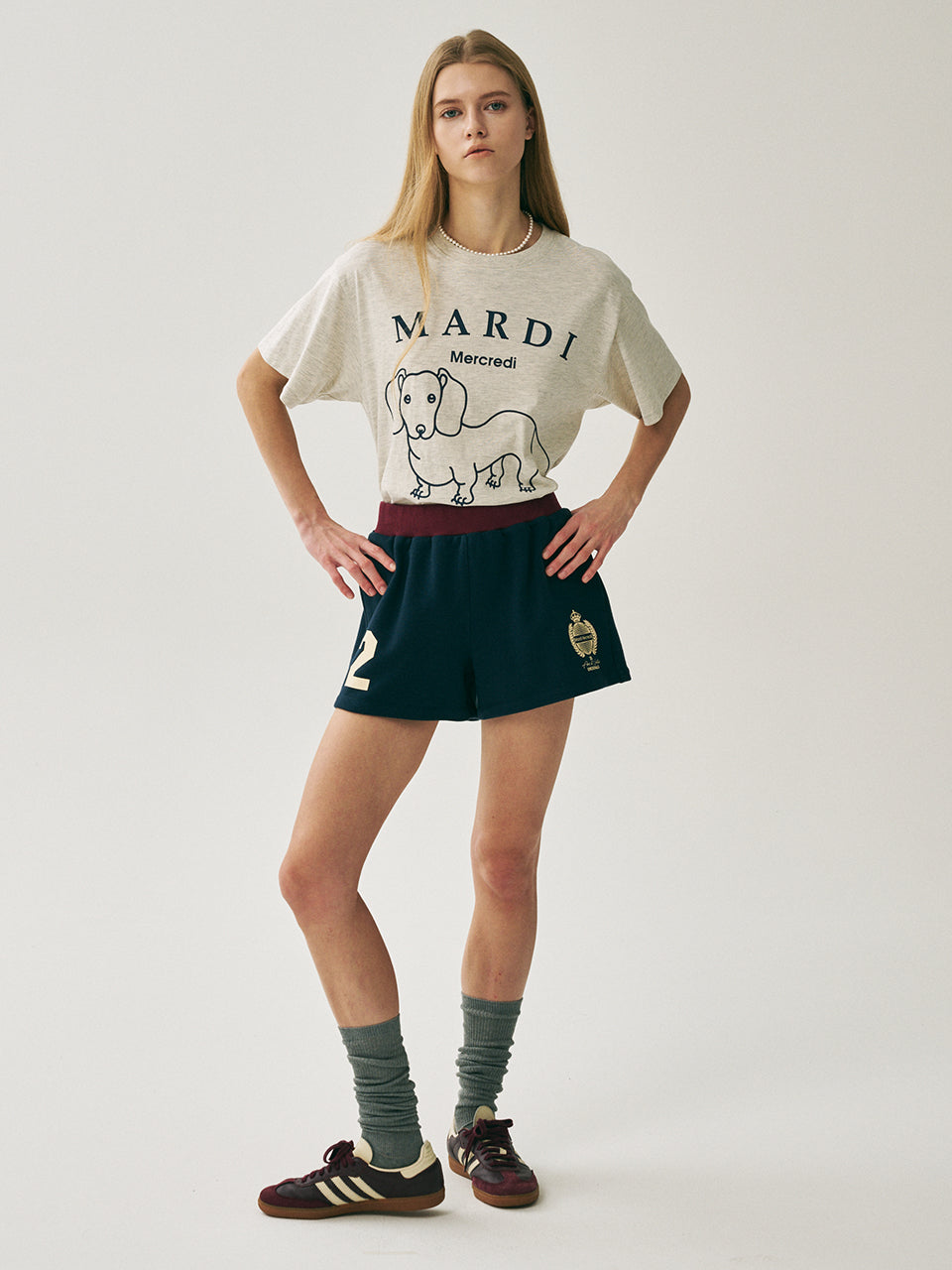 Mardi Mercredi - Tshirt Ddanji Ch.06 (Oatmeal Navy) product image 1 | TRAB K-Fashion Australia