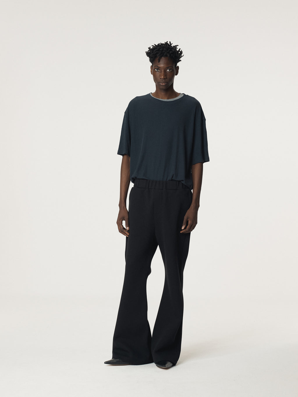 Recto - Flare Fit Jersey Pants (Black) product image 2 | TRAB K-Fashion Australia