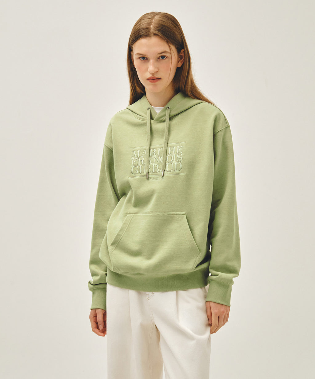 Marithe & Francois Girbaud - Classic Logo Embroidery Hoodie (Olive) product image 1 | TRAB K-Fashion Australia