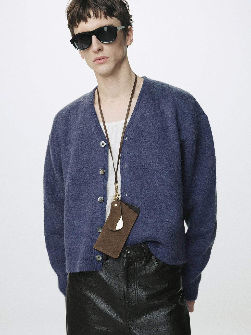 Tonywack - Brushed Alpaca-Blend Cardigan (Purple Blue) product image 5 | TRAB K-Fashion Australia