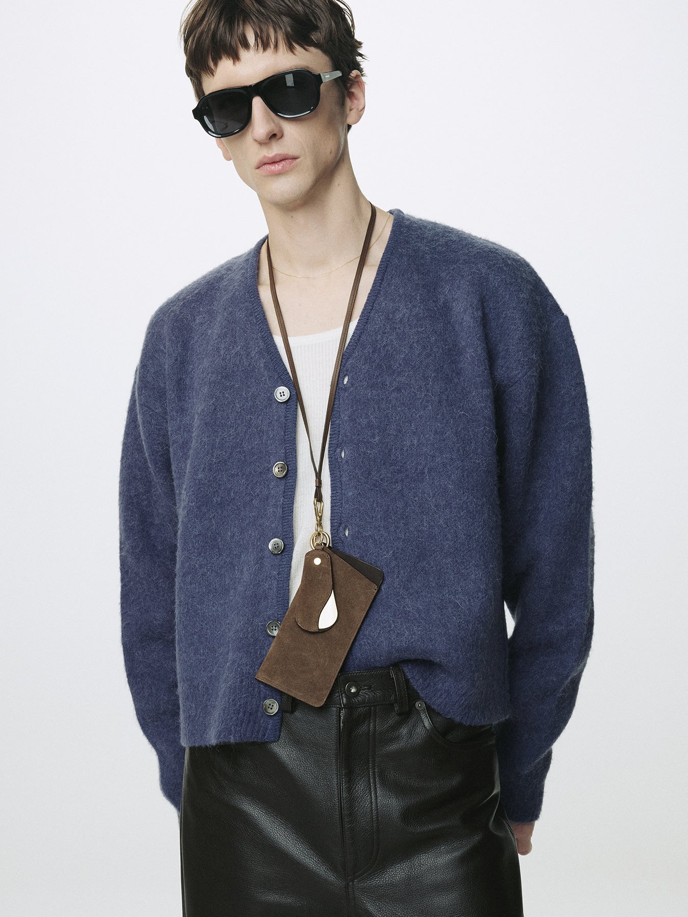 Tonywack - Brushed Alpaca-Blend Cardigan (Purple Blue) product image 5 | TRAB K-Fashion Australia