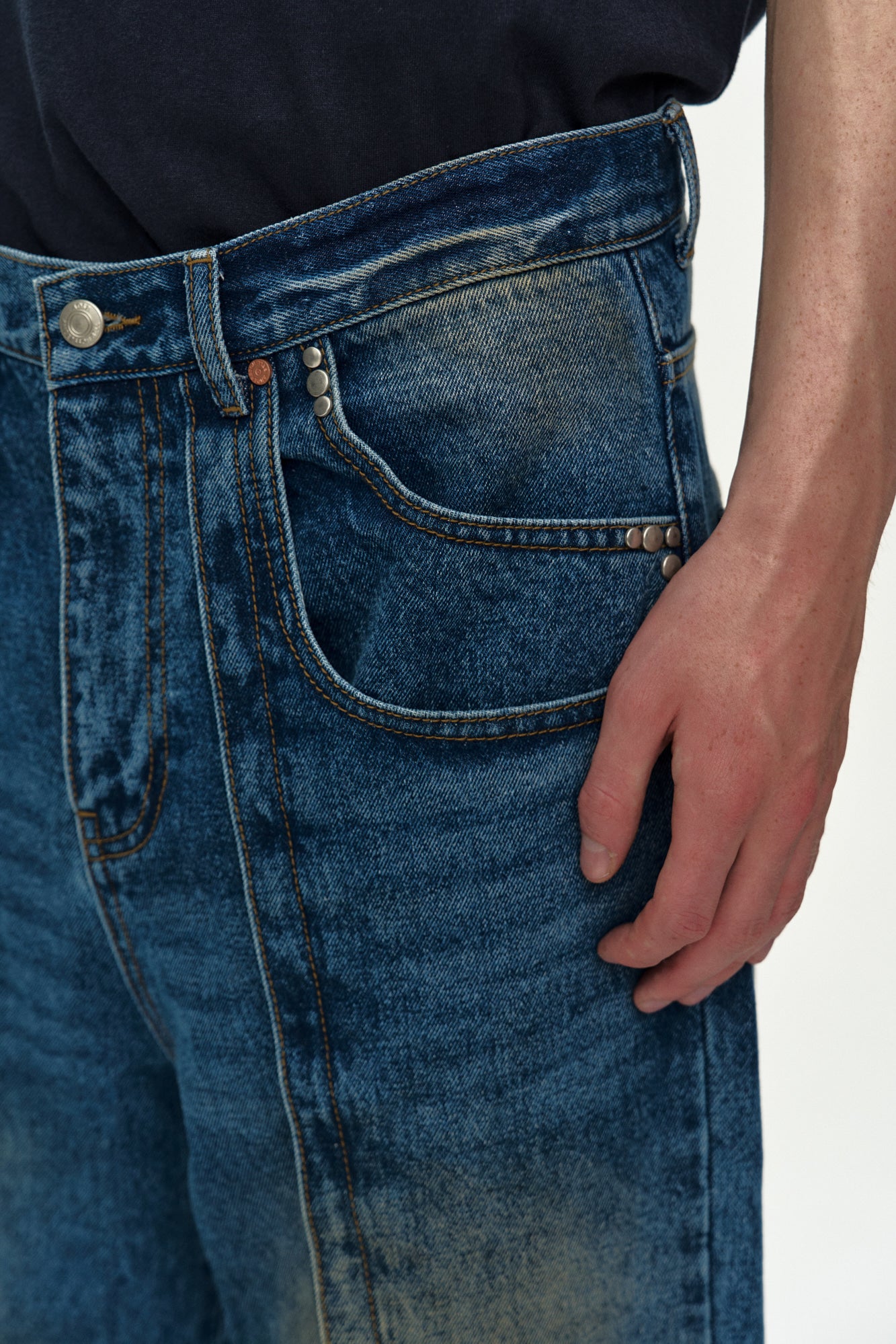 Andersson Bell - Unisex Layered Wide-Leg Jeans (Blue) product image 6 | TRAB K-Fashion Australia