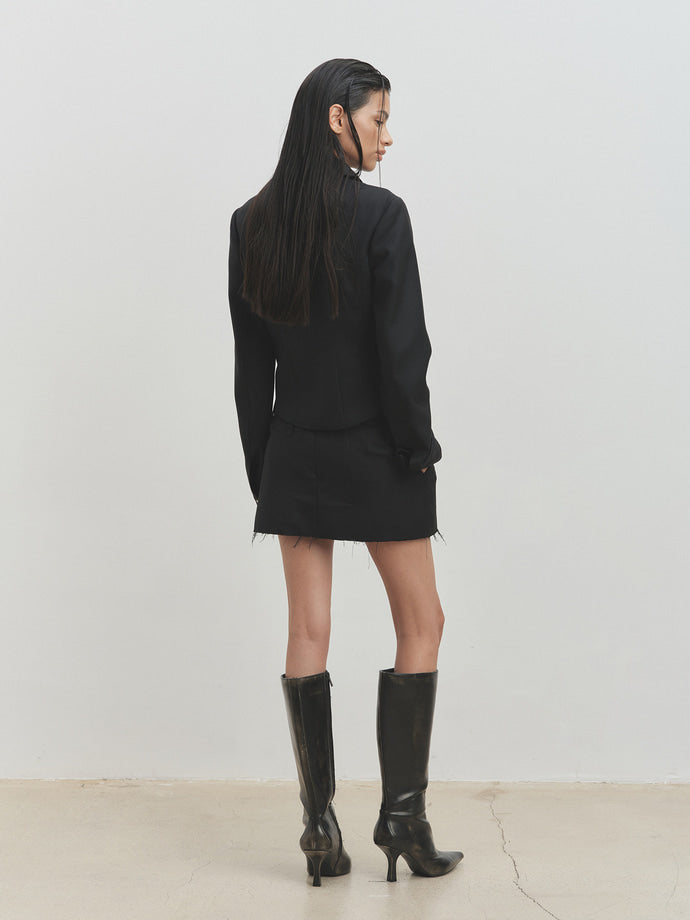 Tonywack - Distressed Wool Mini-Skirt (Black) product image 2 | TRAB K-Fashion Australia