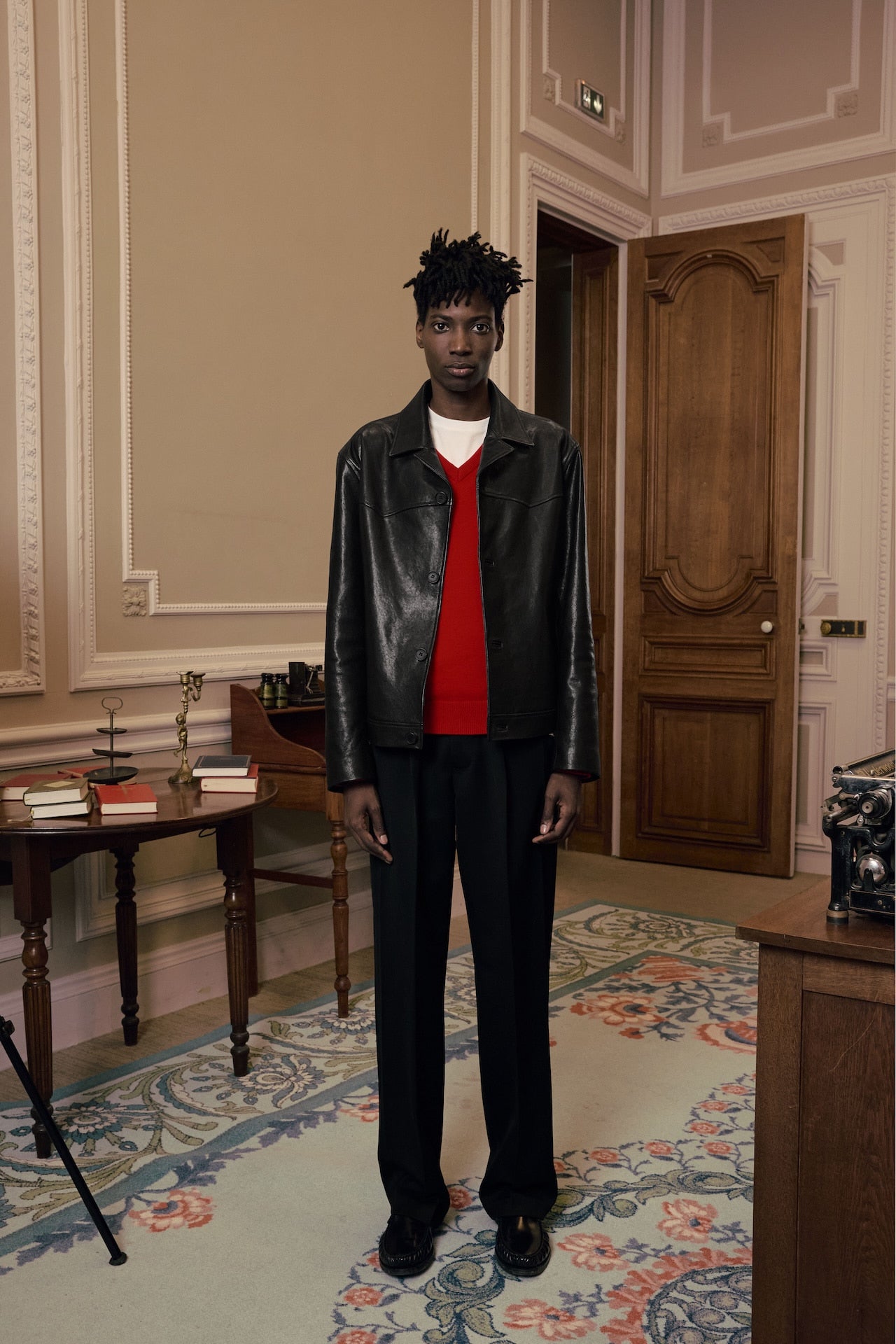 STU - Pin Tuck V-neck Knit (Red) product image 6 | TRAB K-Fashion Australia
