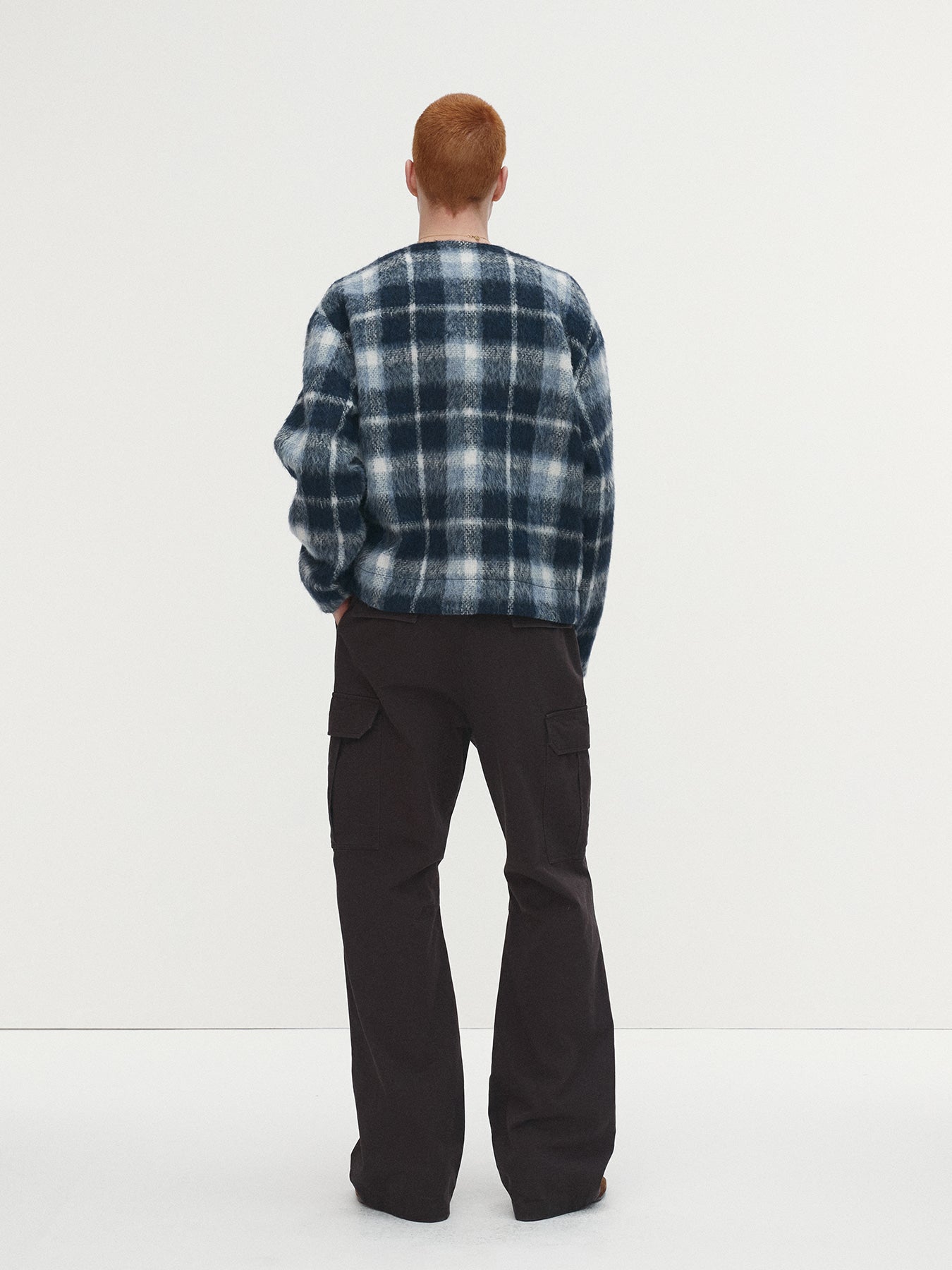 Tonywack - Checked Wool Mohair Blouson Italian Fabric (Blue) product image 3 | TRAB K-Fashion Australia