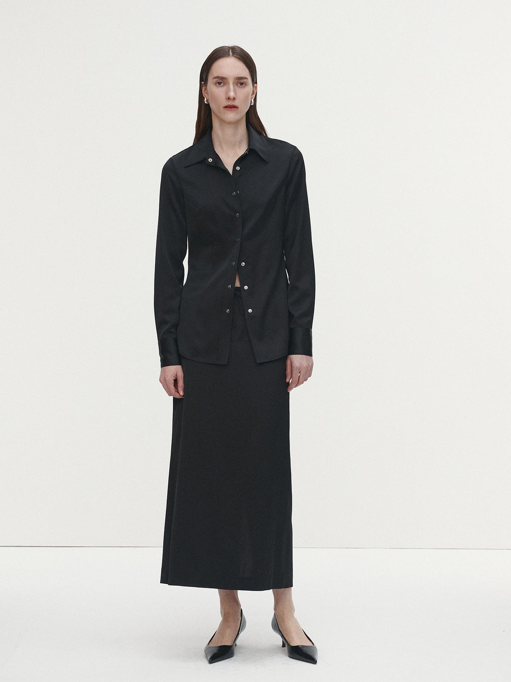 Tonywack - Satin Regular-Fit Shirt (Black) product image 2 | TRAB K-Fashion Australia
