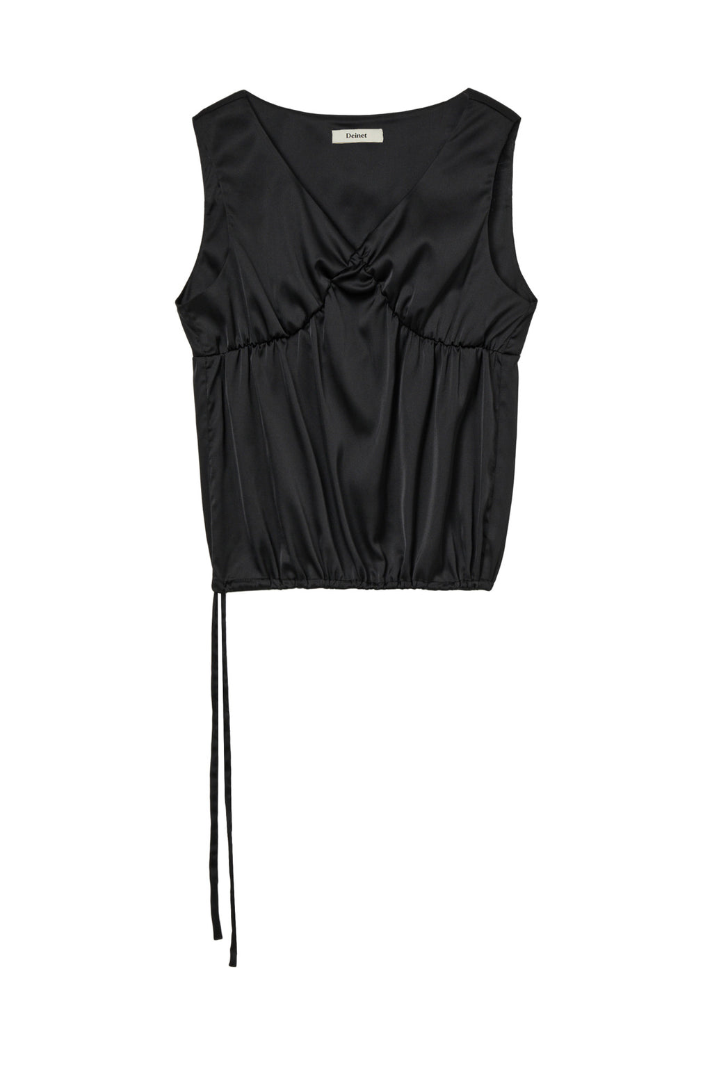 Deinet - Satin Shirring Sleeveless (Black) product image 1 | TRAB K-Fashion Australia