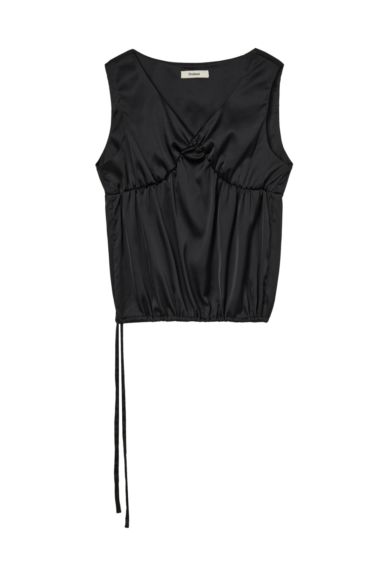 Deinet - Satin Shirring Sleeveless (Black) product image 1 | TRAB K-Fashion Australia
