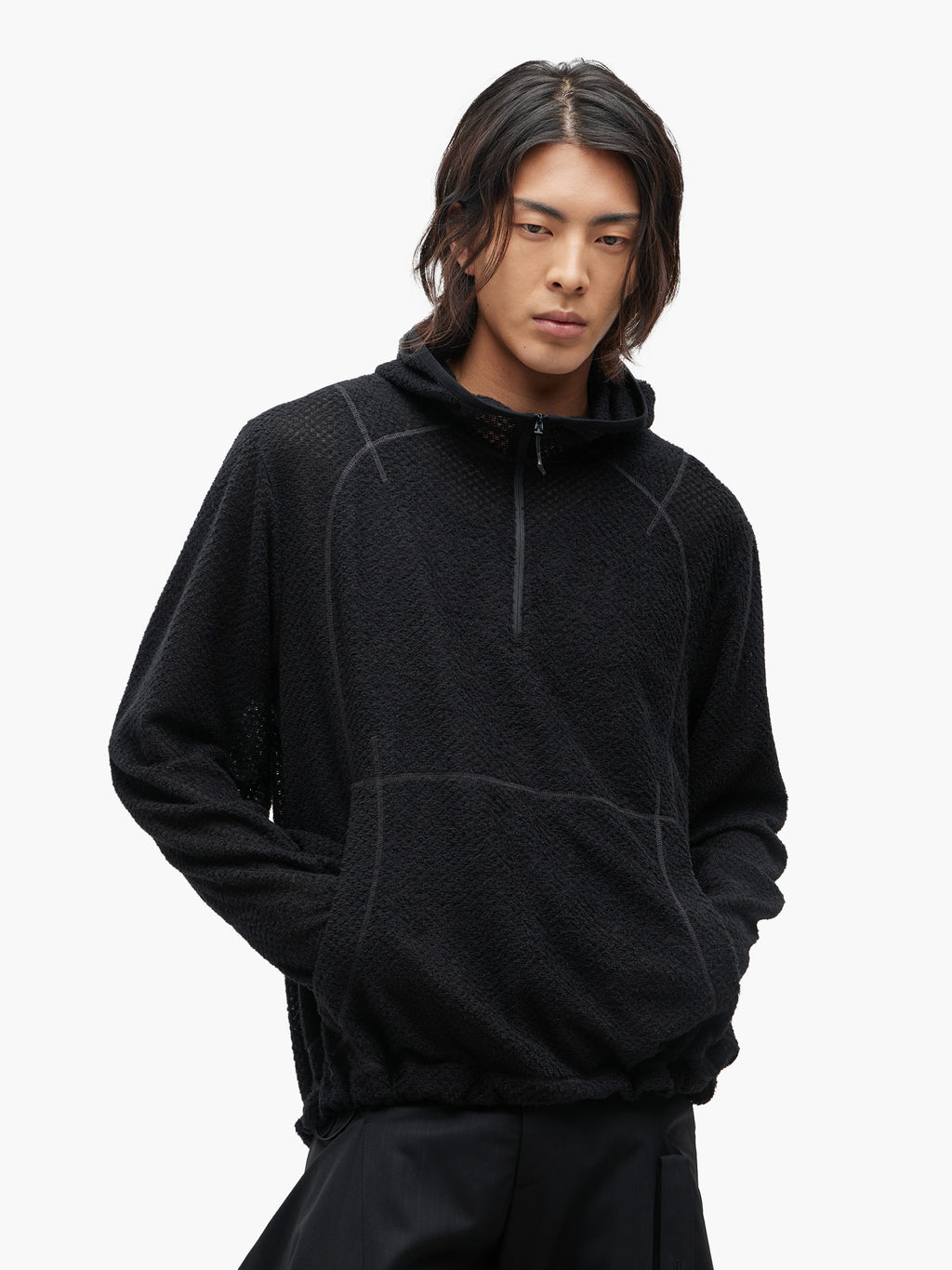 Jiyong Kim - Half Zip Hoodie (Black) product image 2 | TRAB K-Fashion Australia