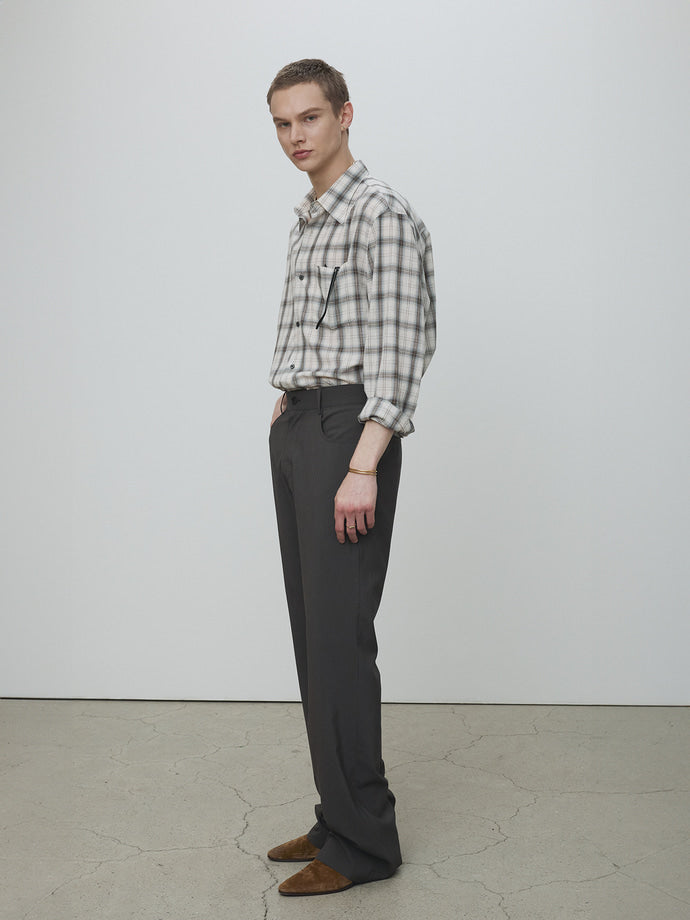 Tonywack - Vintage Stripe Flared Leg Pants (Olive Charcoal) product image 1 | TRAB K-Fashion Australia