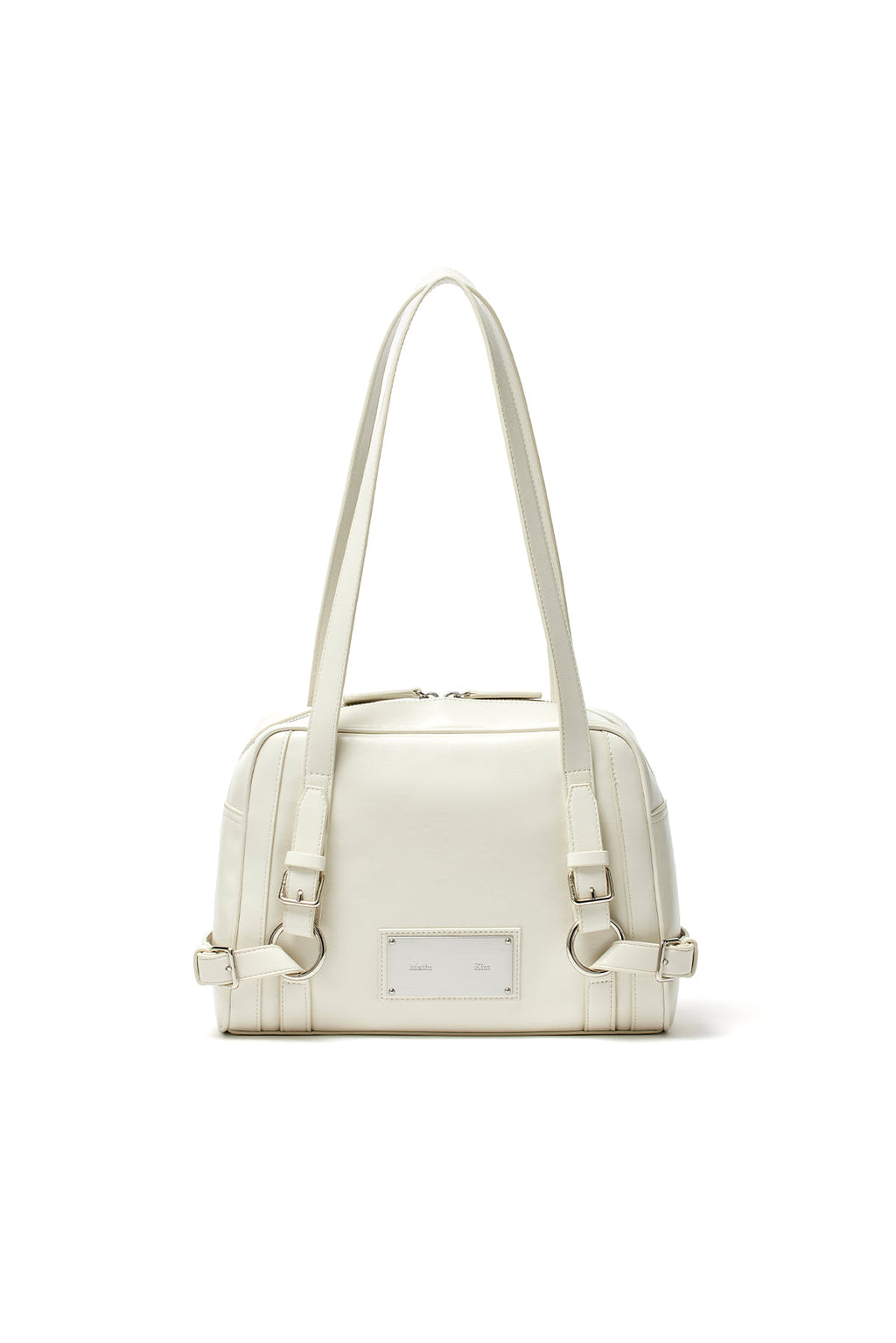 Matin Kim - Biker Detail Square Shoulder Bag (Ivory) product image 1 | TRAB K-Fashion Australia