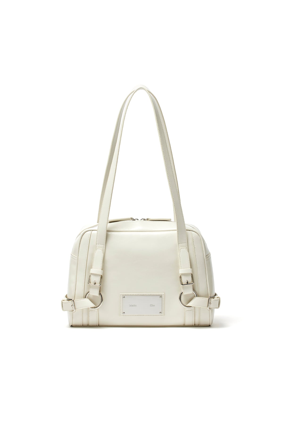 Matin Kim - Biker Detail Square Shoulder Bag (Ivory) product image 1 | TRAB K-Fashion Australia